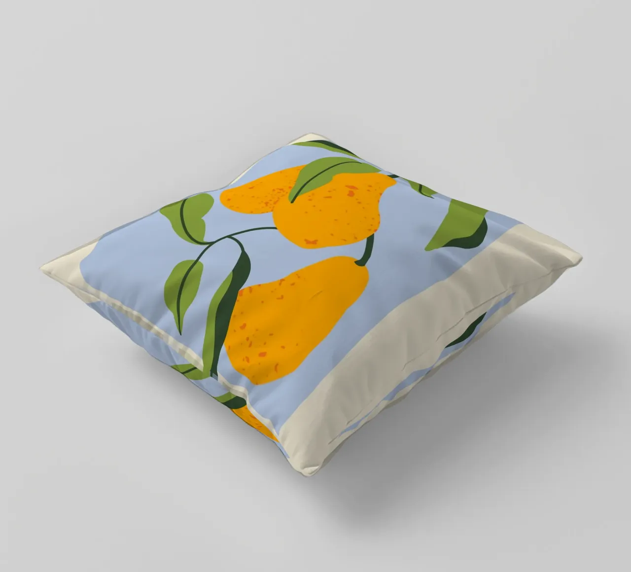 Pear Fruit Branch - Minimalist Botanical Art Print decorative cushion by ClubArt