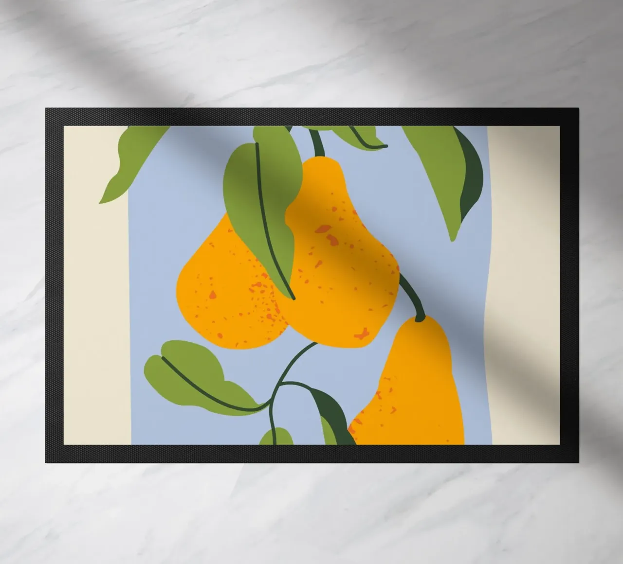 Pear Fruit Branch - Minimalist Botanical Art Print doormat by ClubArt