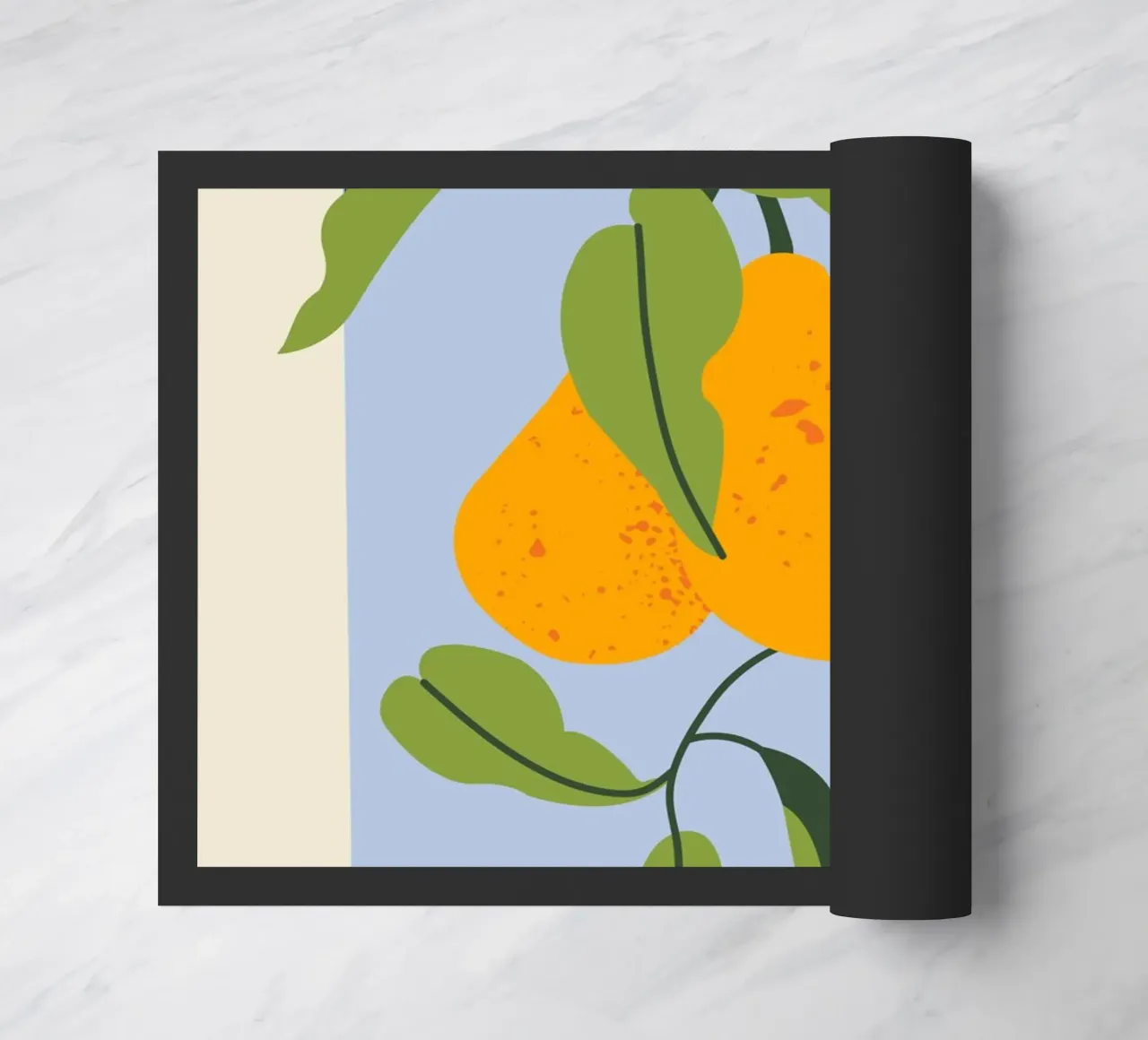 Pear Fruit Branch - Minimalist Botanical Art Print doormat by ClubArt