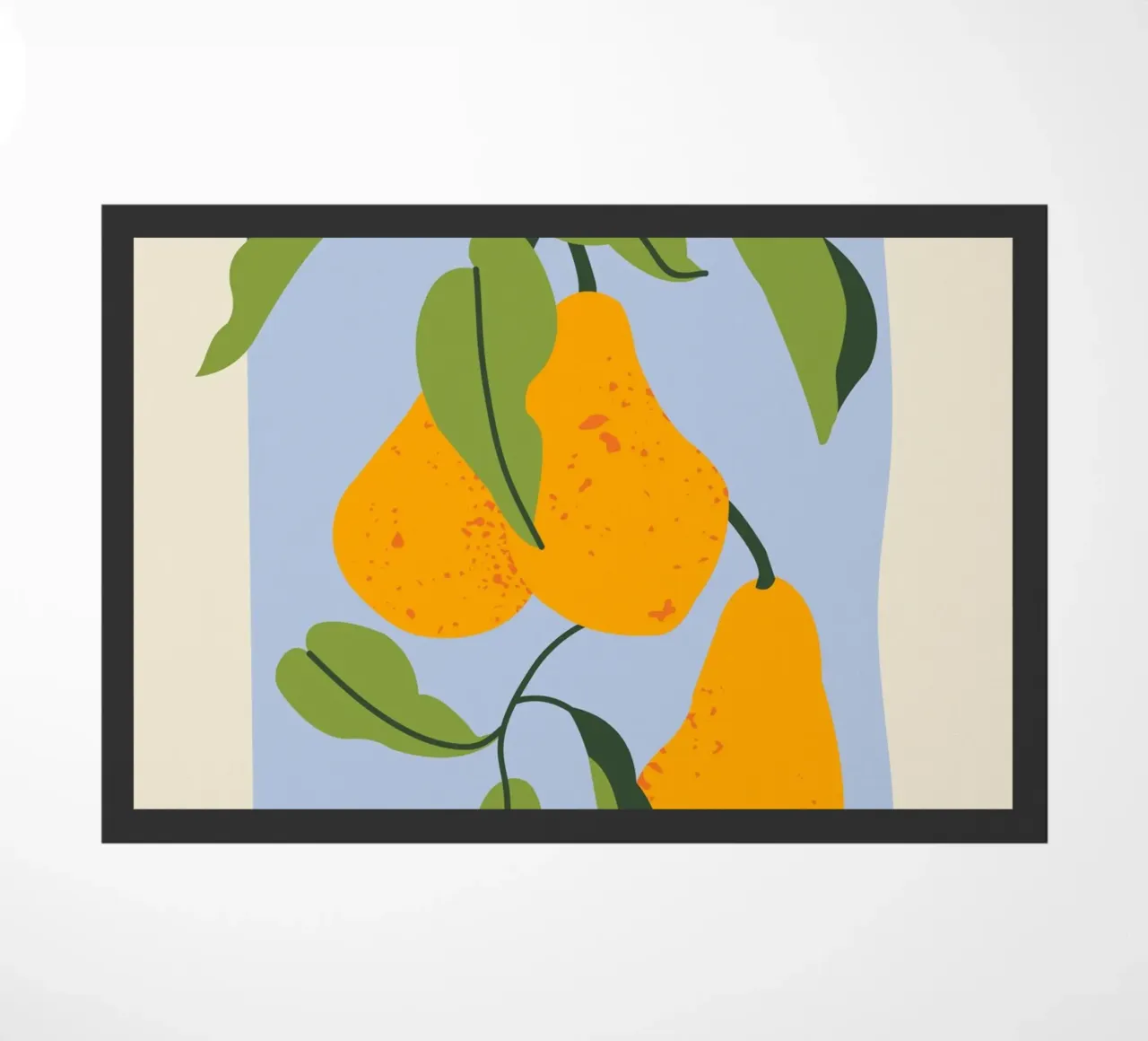 Pear Fruit Branch - Minimalist Botanical Art Print doormat by ClubArt