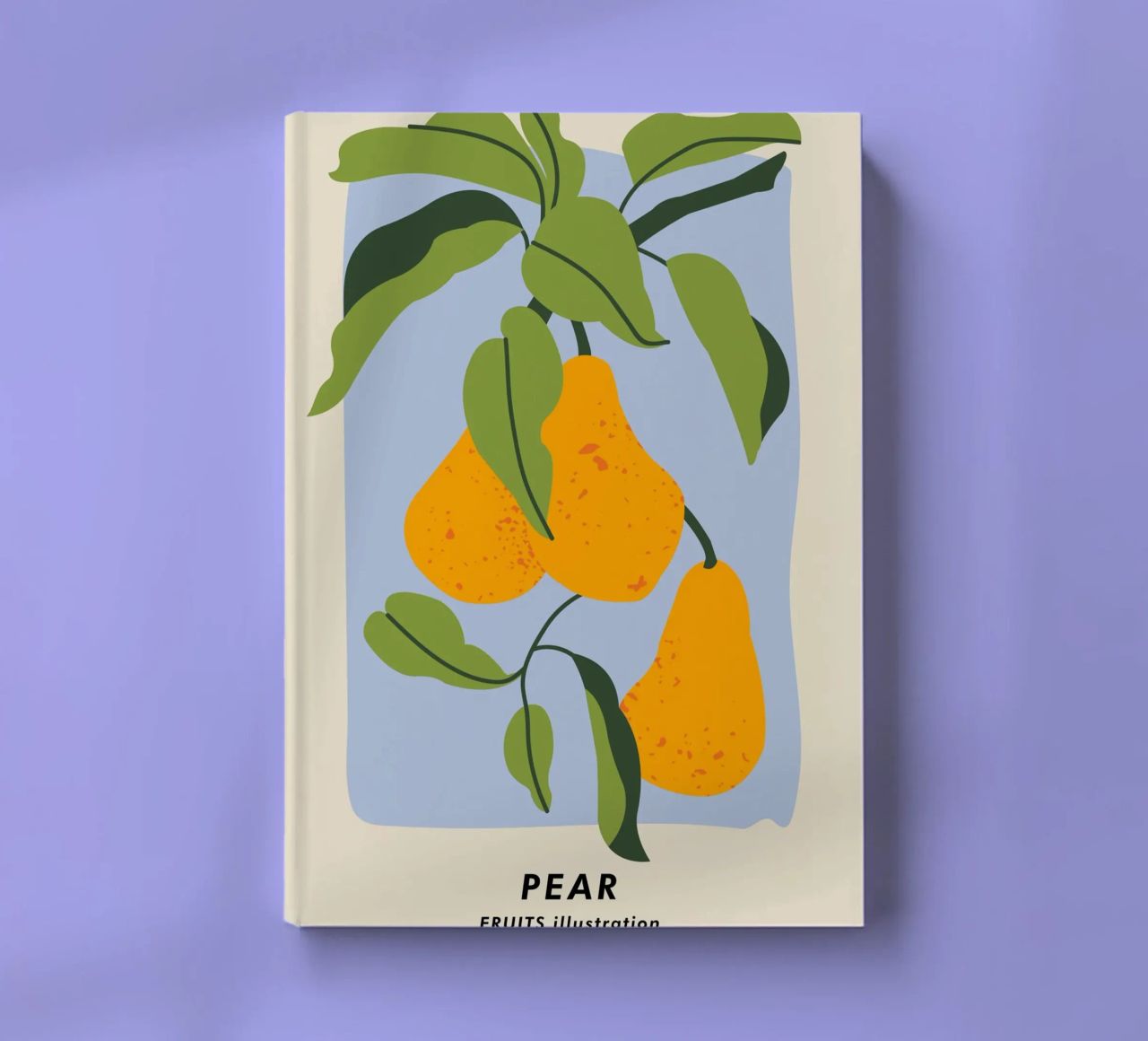 Pear Fruit Branch - Minimalist Botanical Art Print notebook by ClubArt