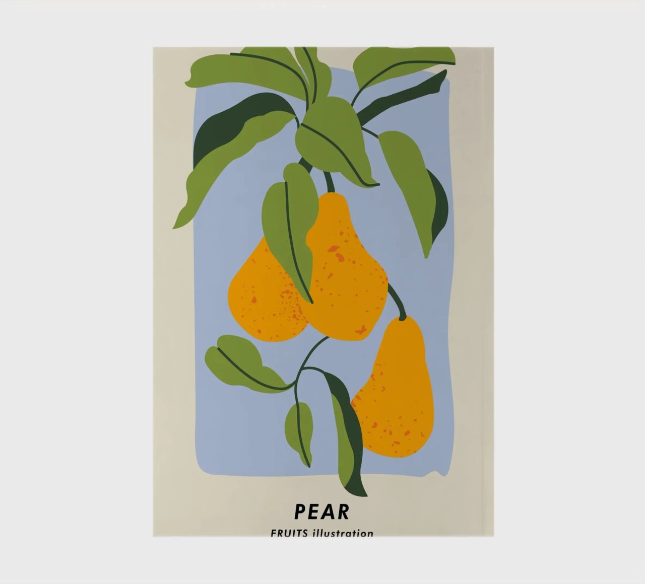 Pear Fruit Branch - Minimalist Botanical Art Print notebook by ClubArt