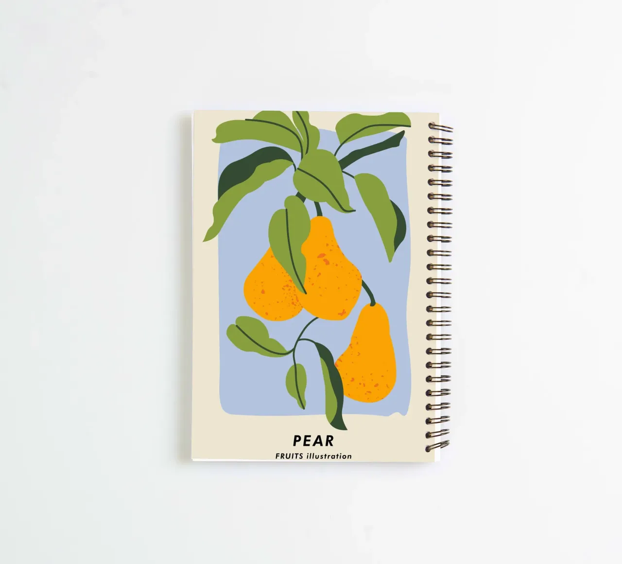 Pear Fruit Branch - Minimalist Botanical Art Print spiral notebook by ClubArt