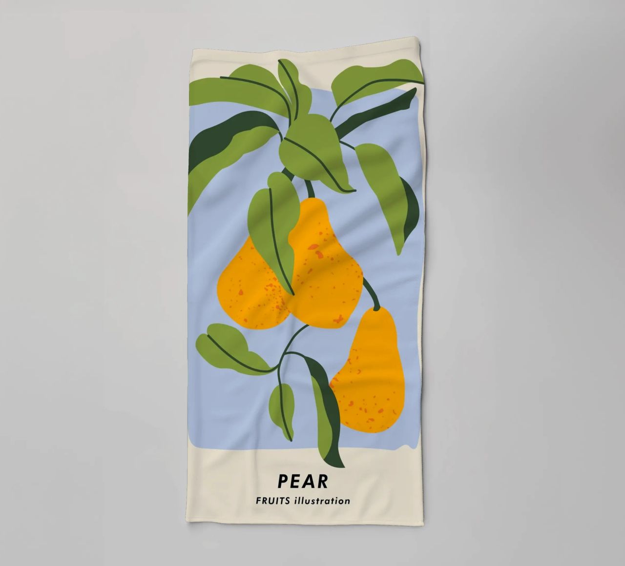 Pear Fruit Branch - Minimalist Botanical Art Print towel by ClubArt