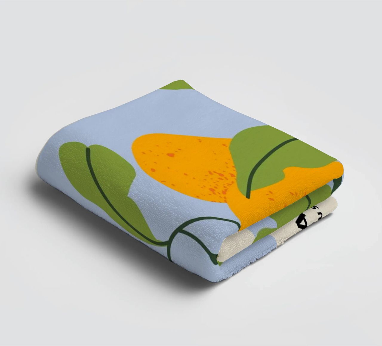 Pear Fruit Branch - Minimalist Botanical Art Print towel by ClubArt