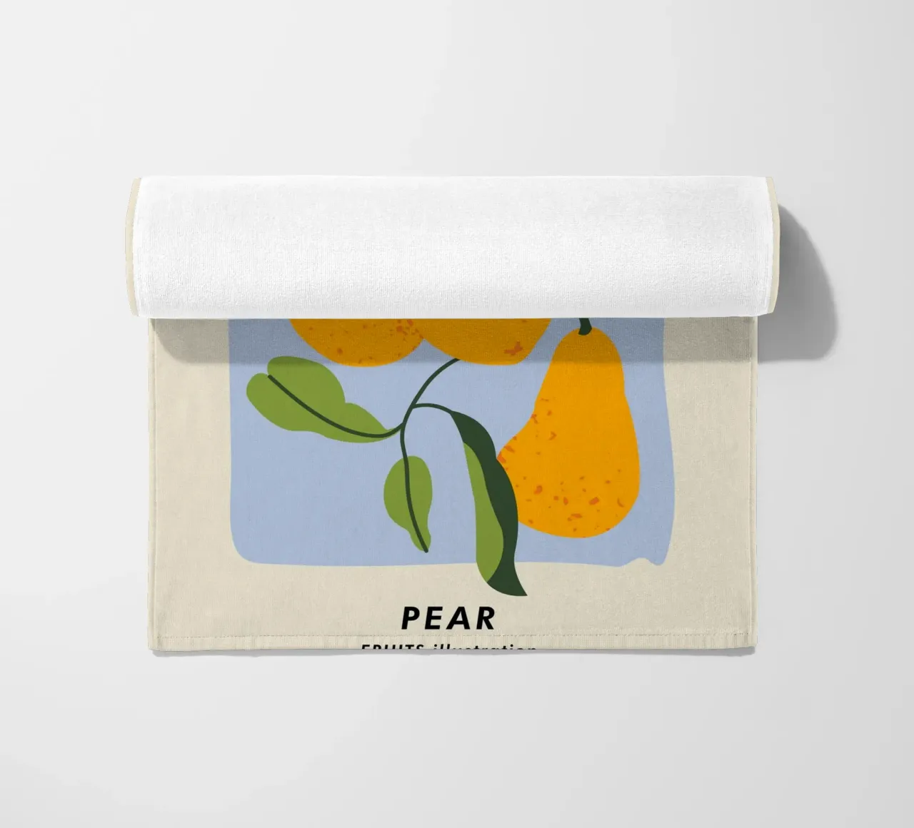 Pear Fruit Branch - Minimalist Botanical Art Print beach towel by ClubArt