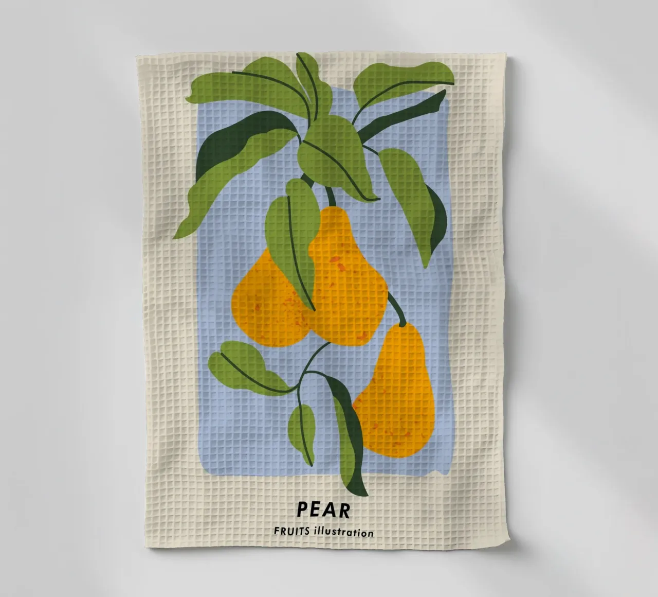 Pear Fruit Branch - Minimalist Botanical Art Print tea towel by ClubArt