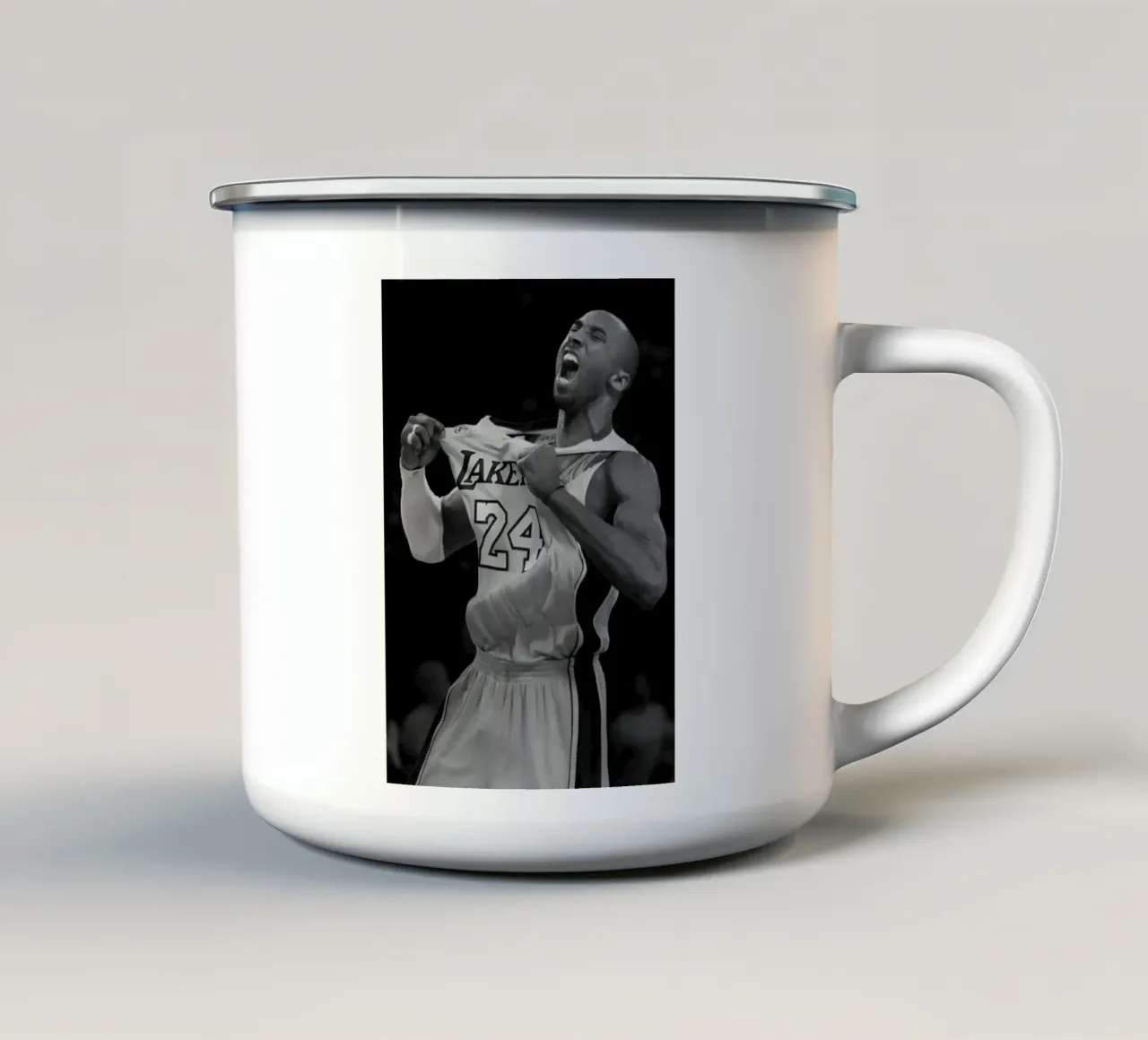 Kobe Bryant 24 in bianco e nero tazza in smalto da maryde shop