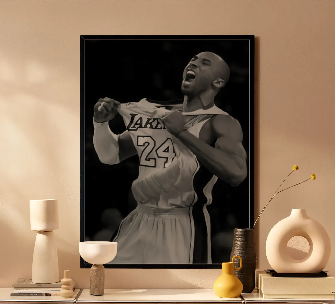 Kobe Bryant 24 in bianco e nero carta hahnemühle da maryde shop
