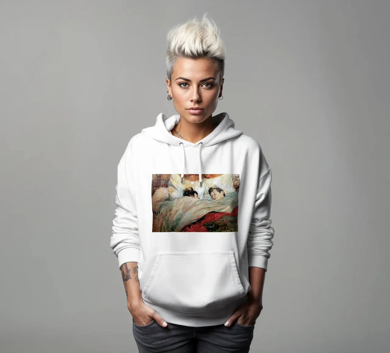 Toulouse-Lautrec - In Bed felpa con cappuccio da Vintage by JUNIQE