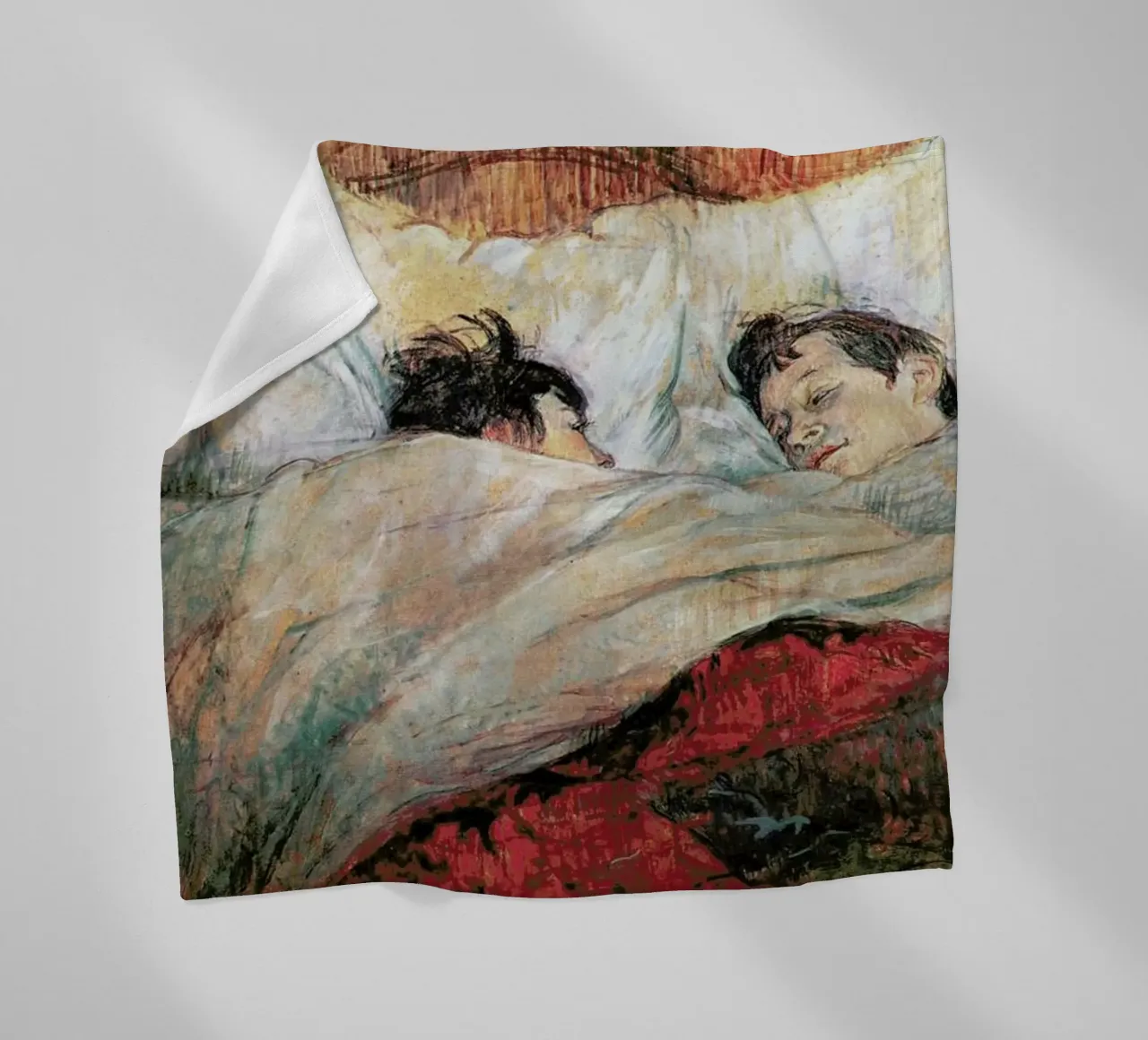 Toulouse-Lautrec - In Bed fleecedeken van Vintage by JUNIQE