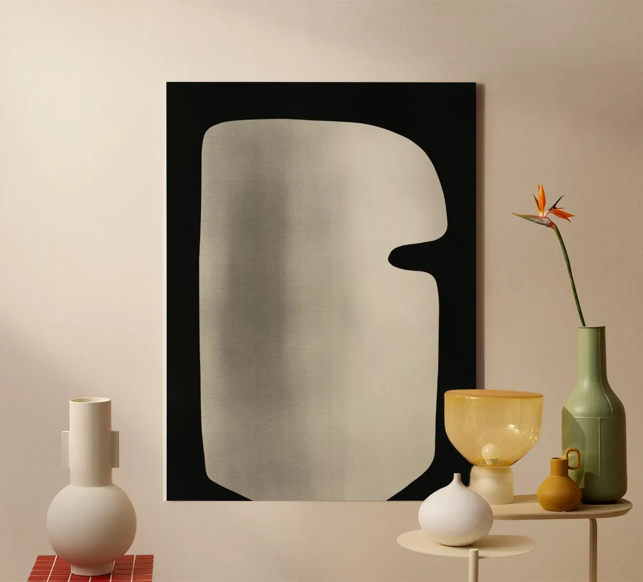 Negative space 05 canvas with Floater frame by Little Dean