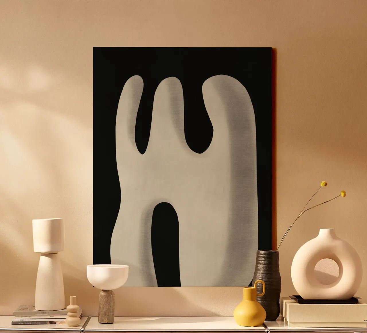 Negative space 06 canvas with Floater frame by Little Dean