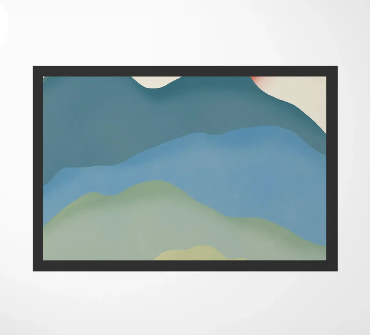 Montagna minimal blu e verde zerbino da Little Dean