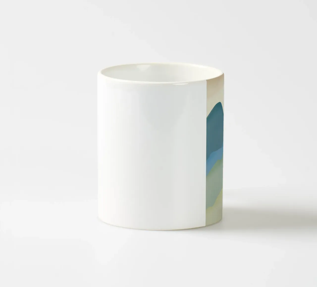 Montagna minimal blu e verde tazza in ceramica da Little Dean