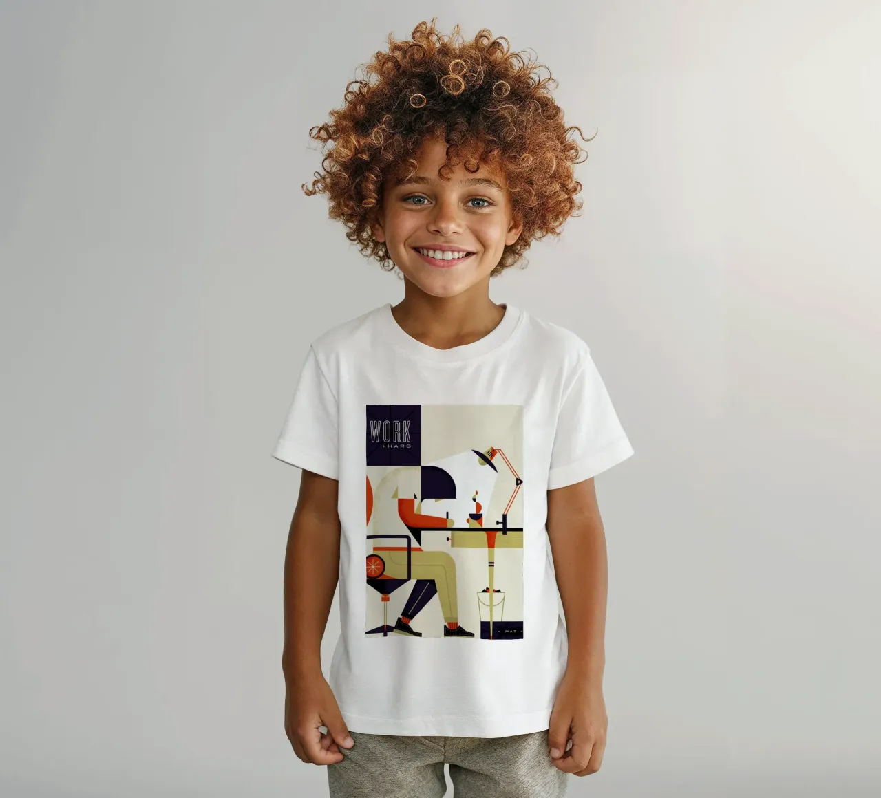 Work Hard t-shirt bambini da Maz