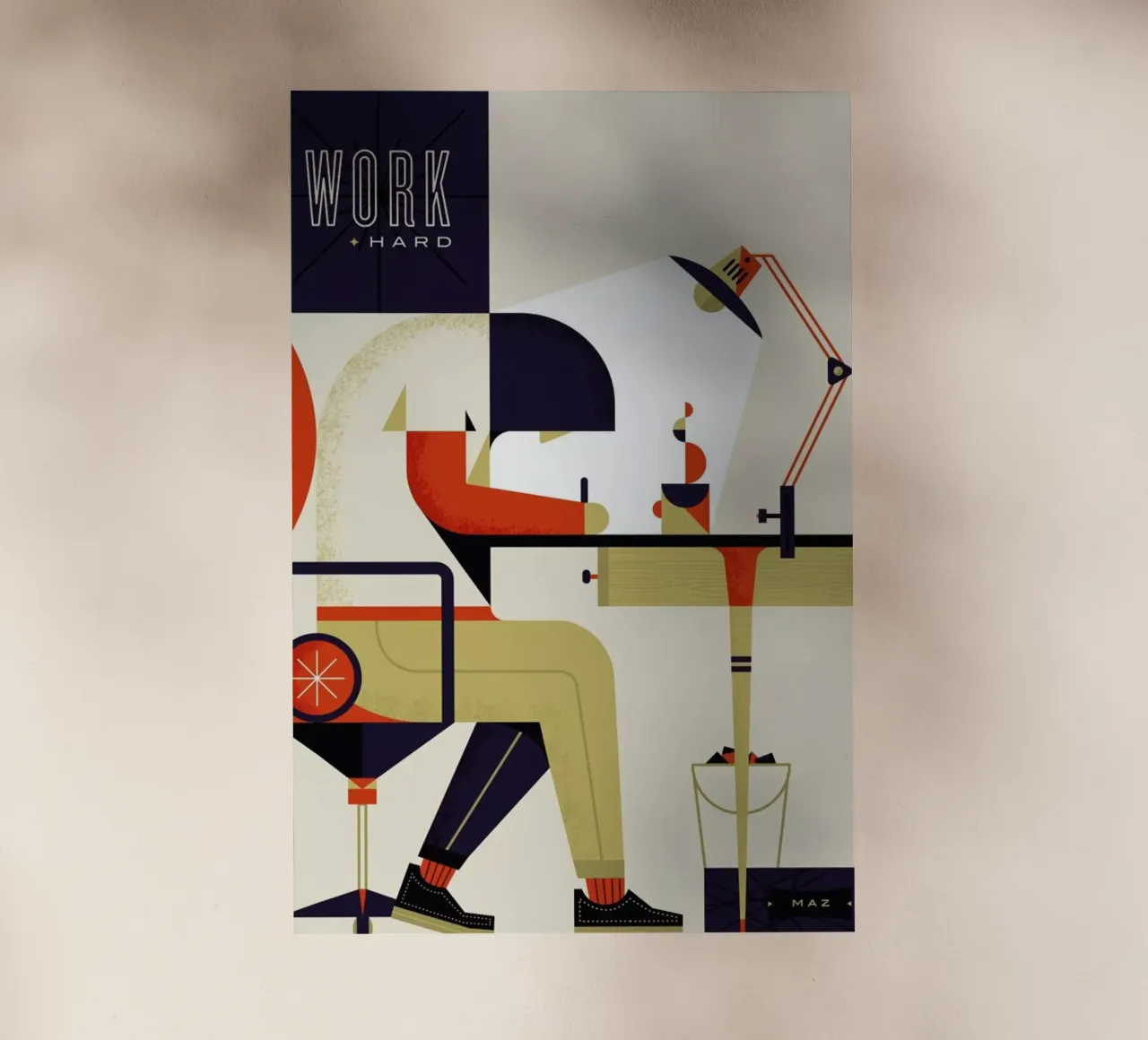 Work Hard pellicola backlit da Maz