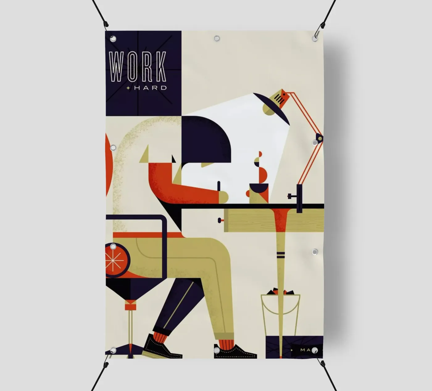 Work Hard telo in pvc da Maz