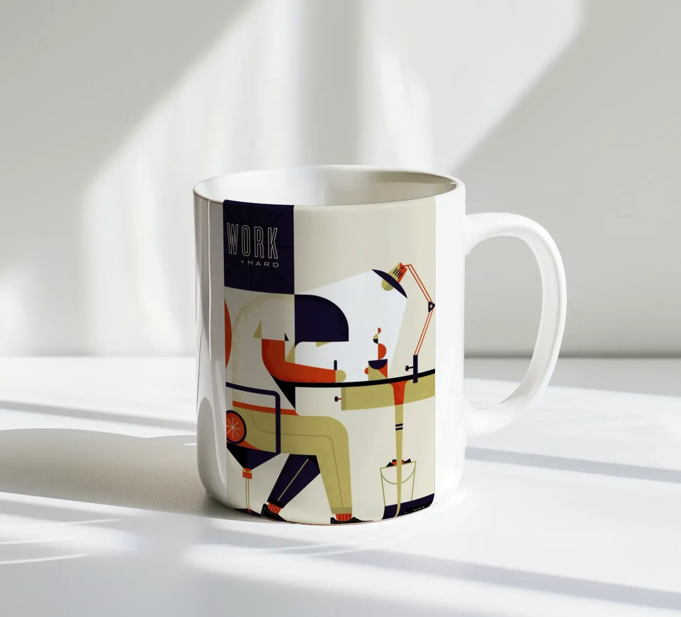 Work Hard ceramic mug by Maz