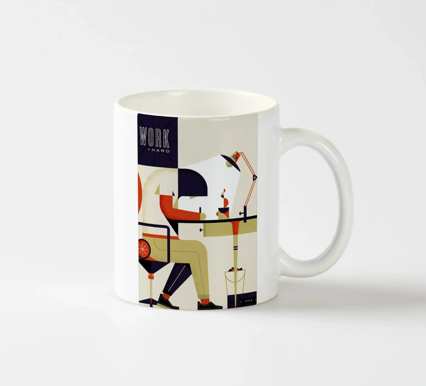 Work Hard ceramic mug by Maz