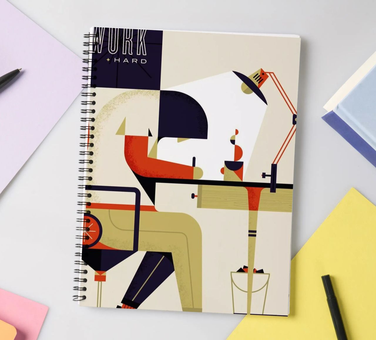 Work Hard spiral notebook by Maz