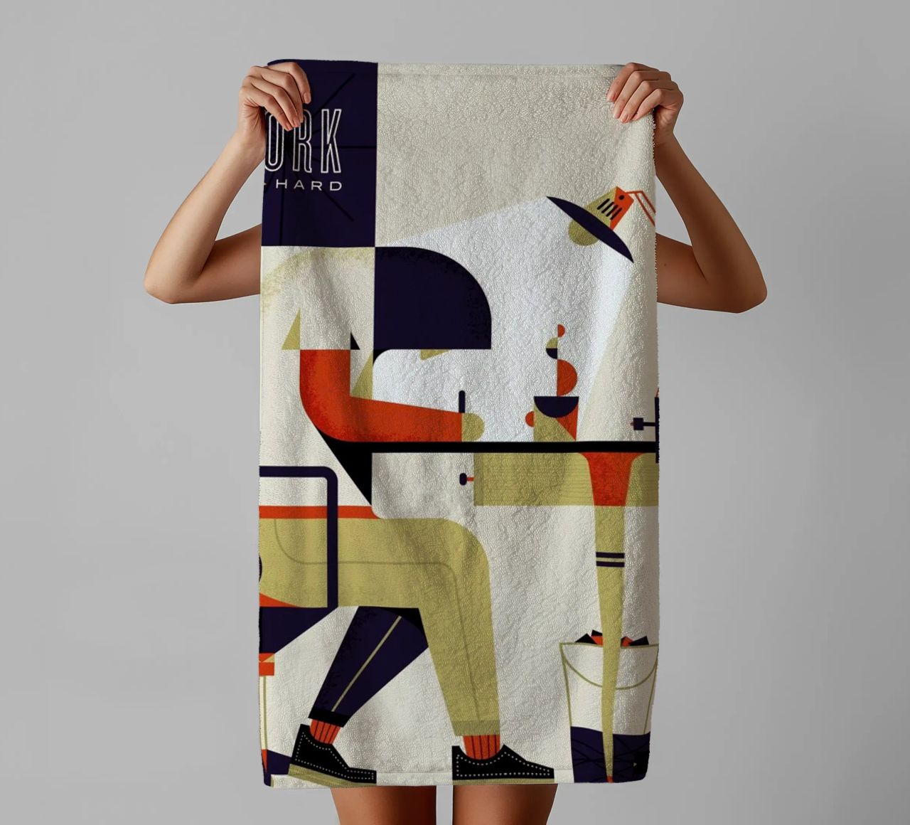Work Hard towel by Maz