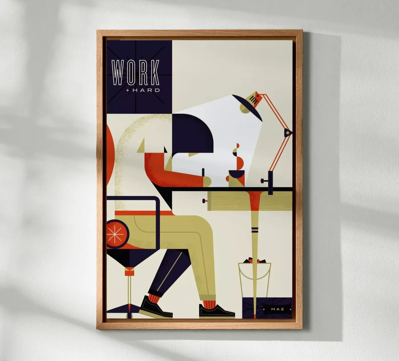 Work Hard forex-plaat van Maz