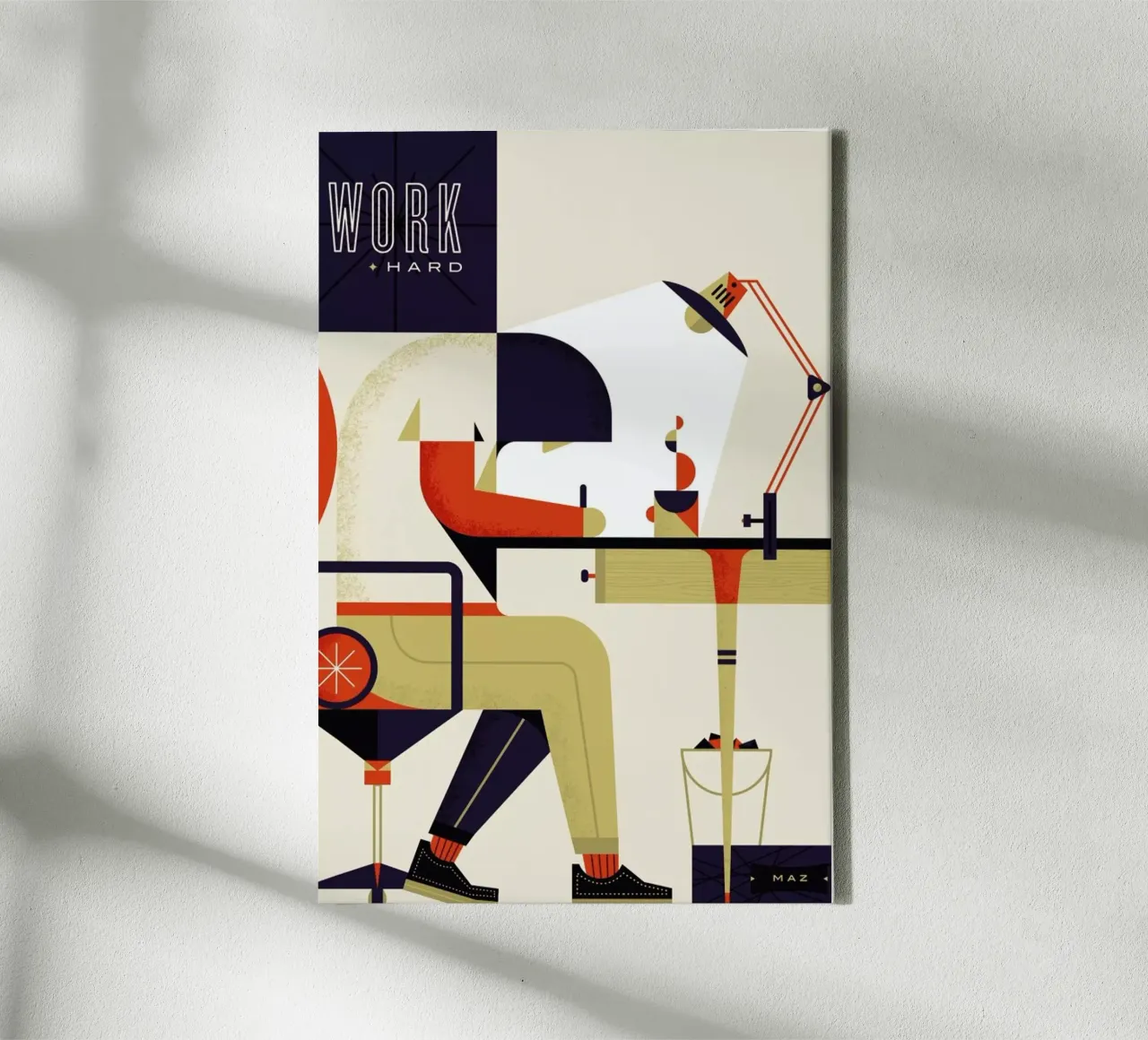 Work Hard canvas van Maz