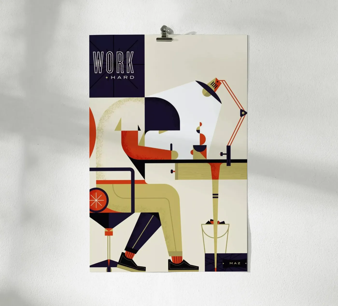 Work Hard Poster von Maz