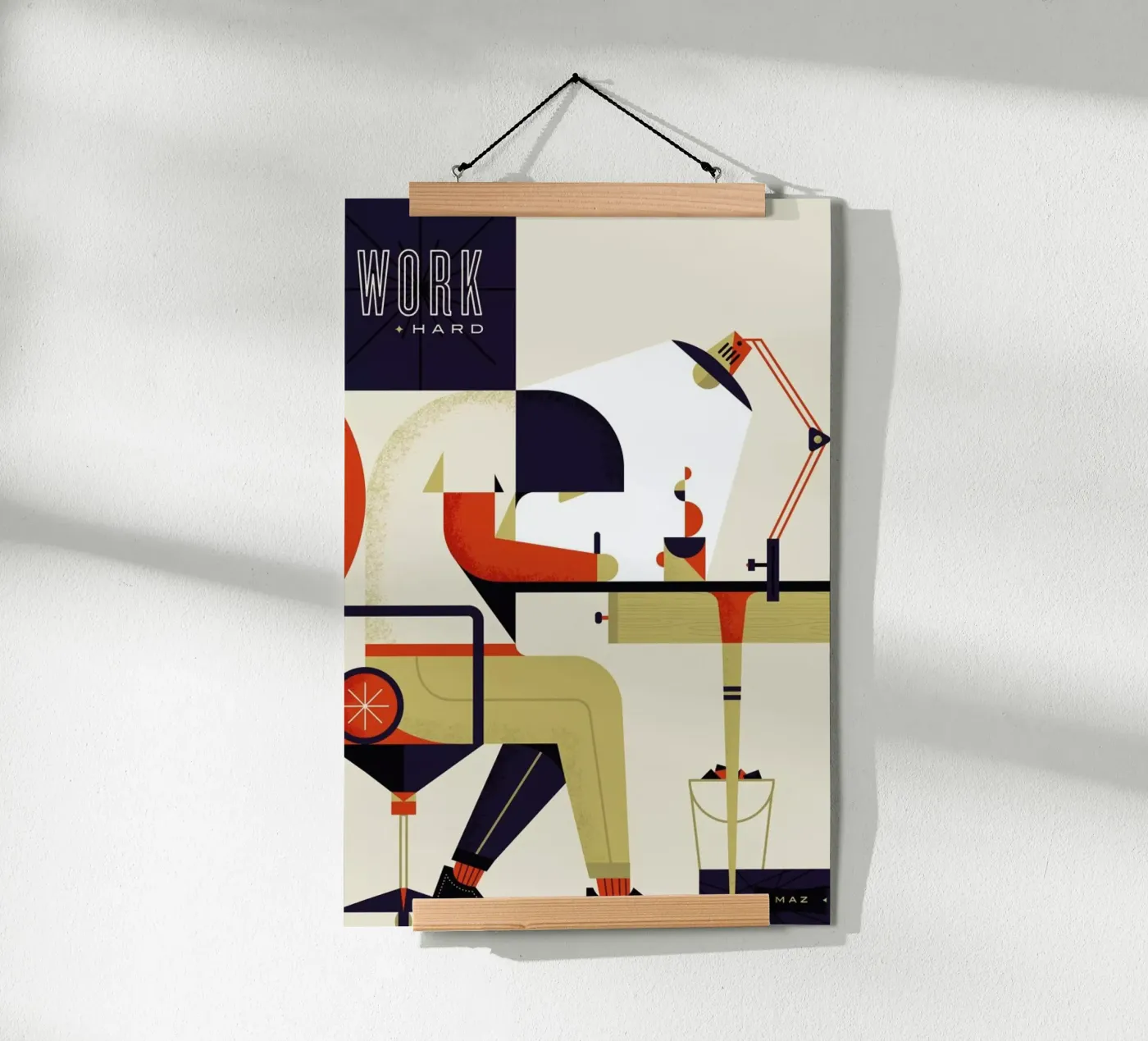 Work Hard Poster von Maz