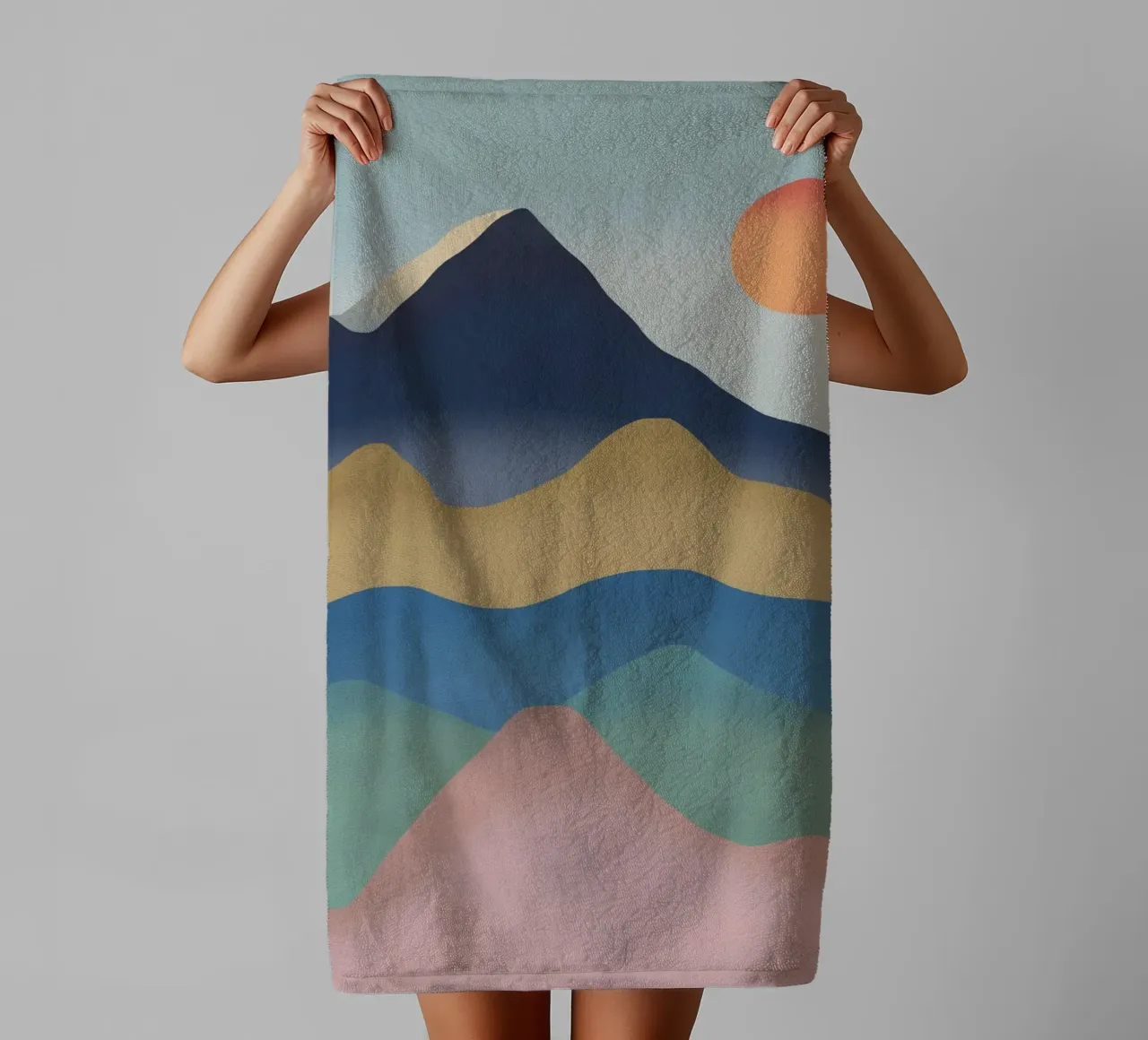 Mountain gradient towel by Little Dean