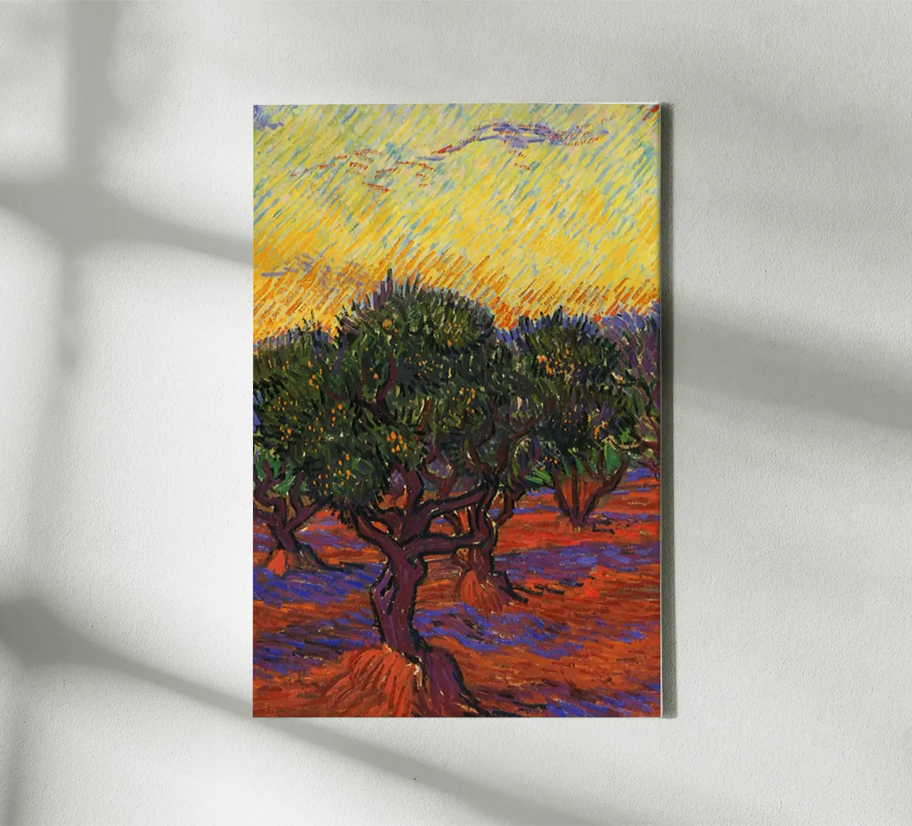 olijfboom schemering zonsondergang canvas met Baklijst van cloud shop