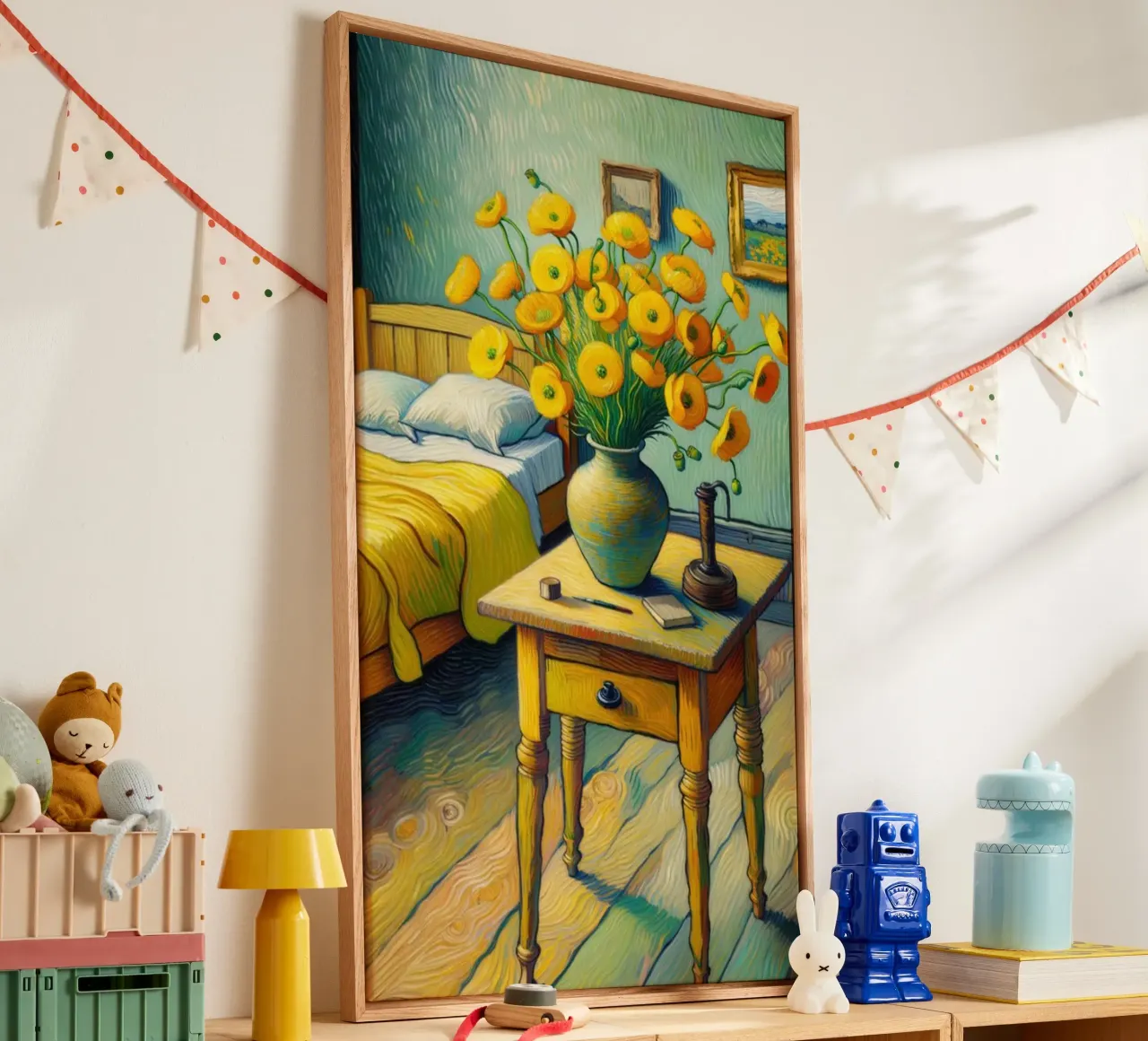 vaso di girasoli decorazione della stanza tela con Cornice a cassetta da cloud shop
