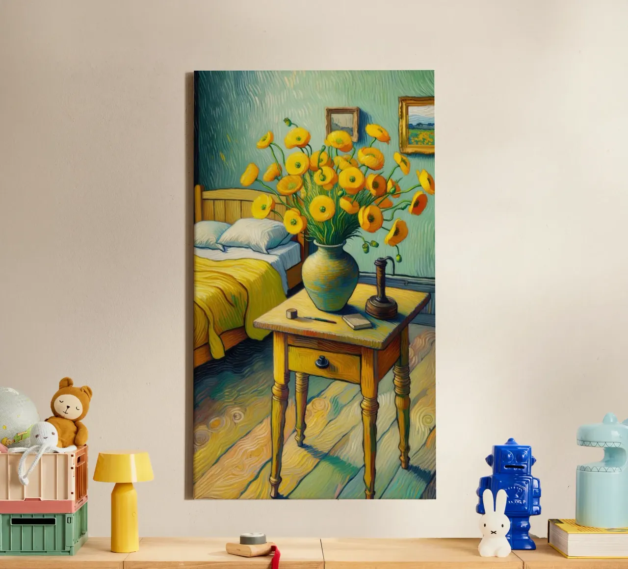 vaso di girasoli decorazione della stanza tela con Cornice a cassetta da cloud shop