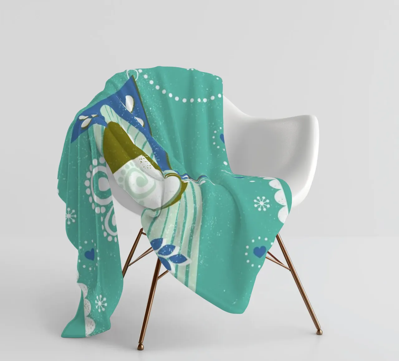 Scandi Birdhouse fleecedeken van Catherine Aguilar