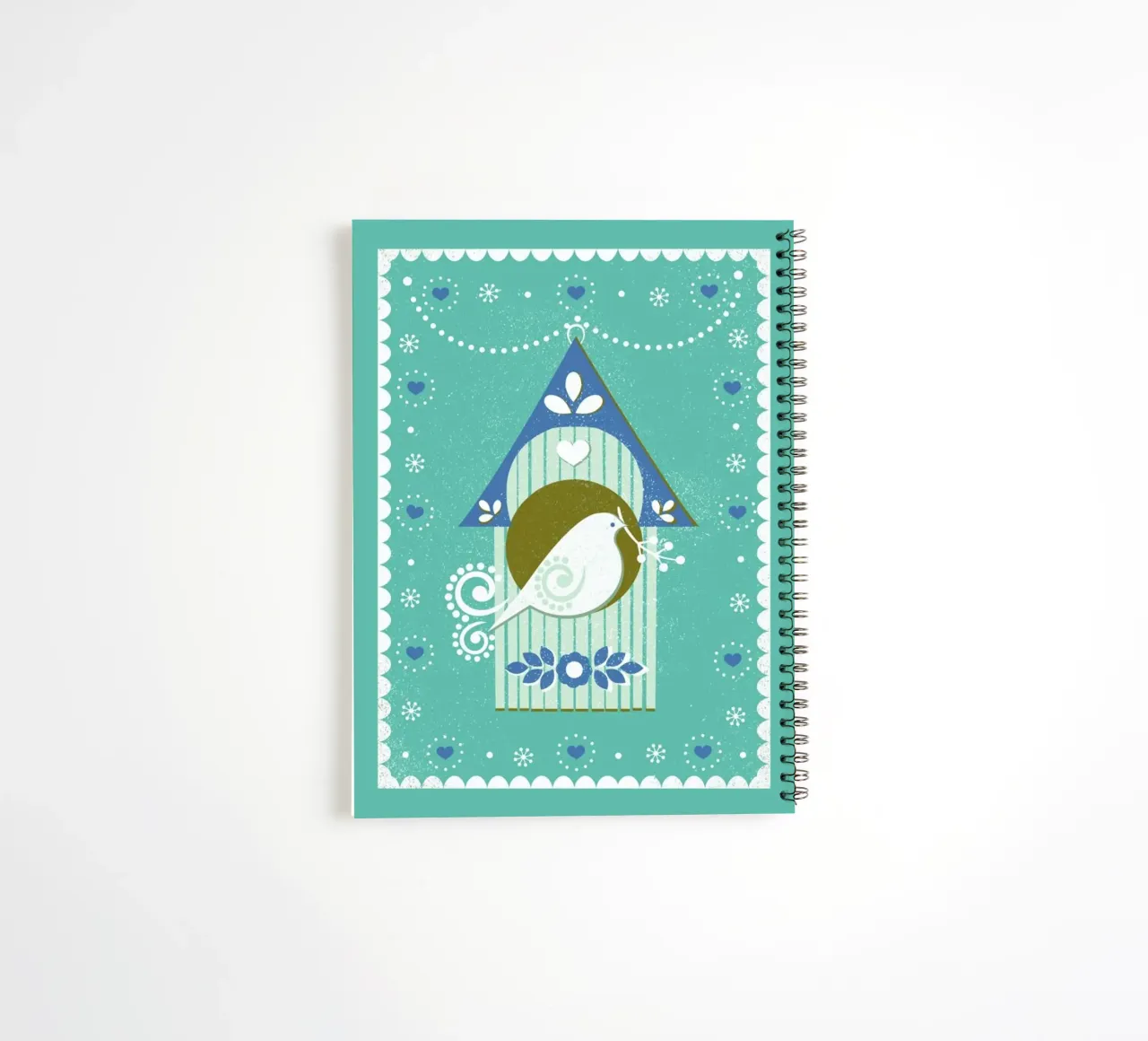 Scandi Birdhouse spiral notebook by Catherine Aguilar