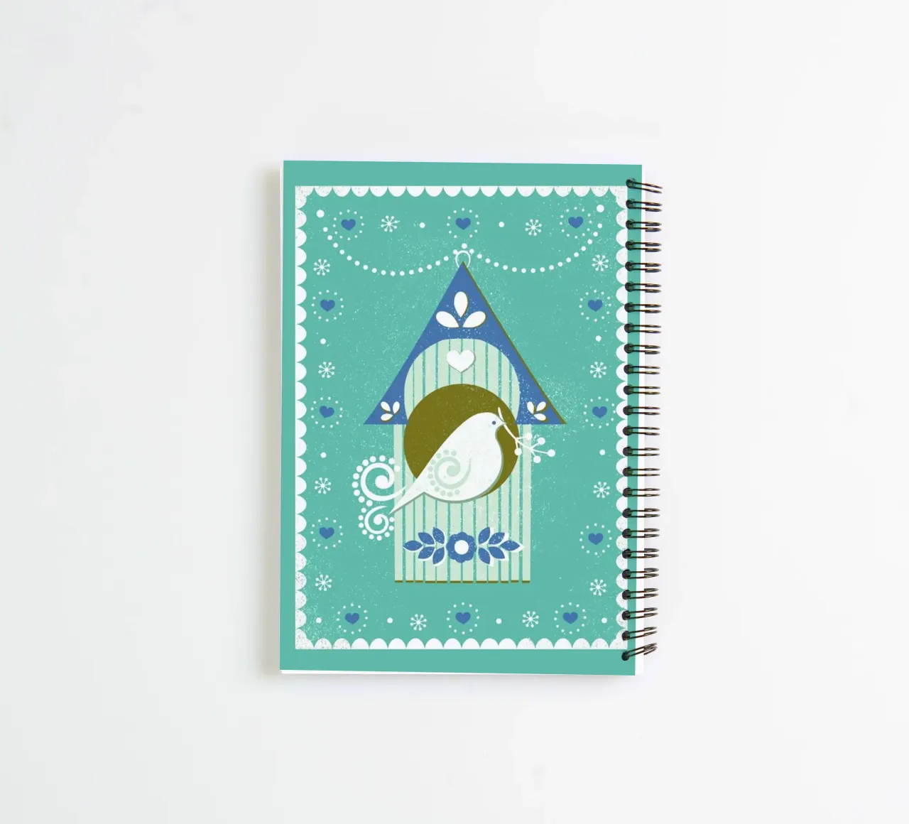 Scandi Birdhouse spiral notebook by Catherine Aguilar