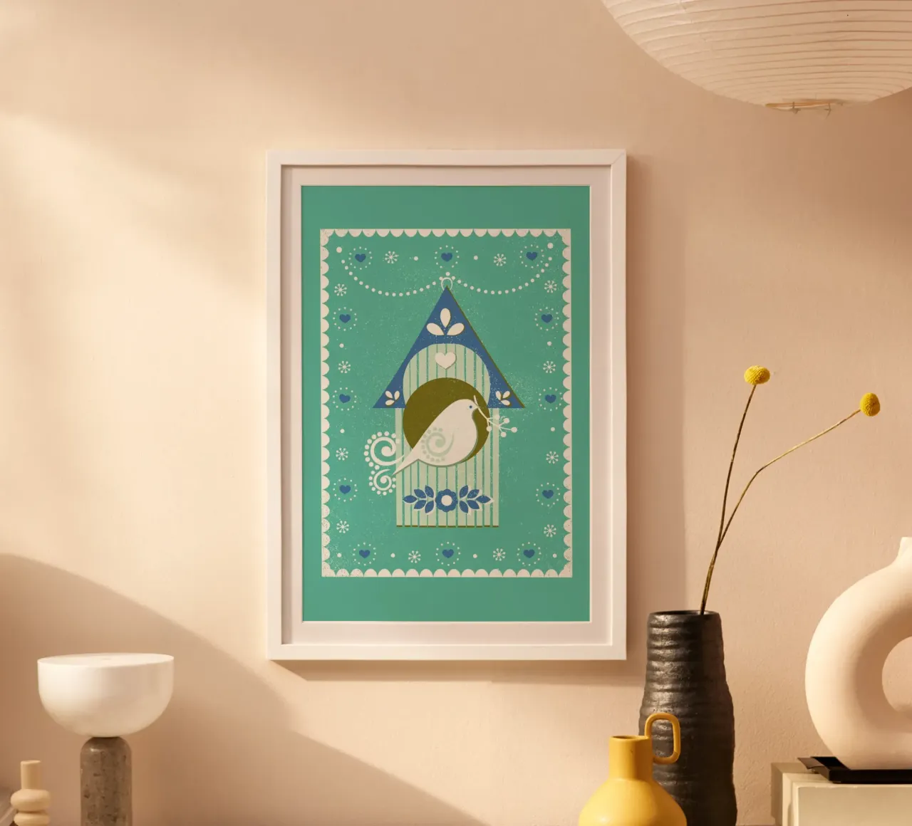 Scandi Birdhouse hahnemühle by Catherine Aguilar