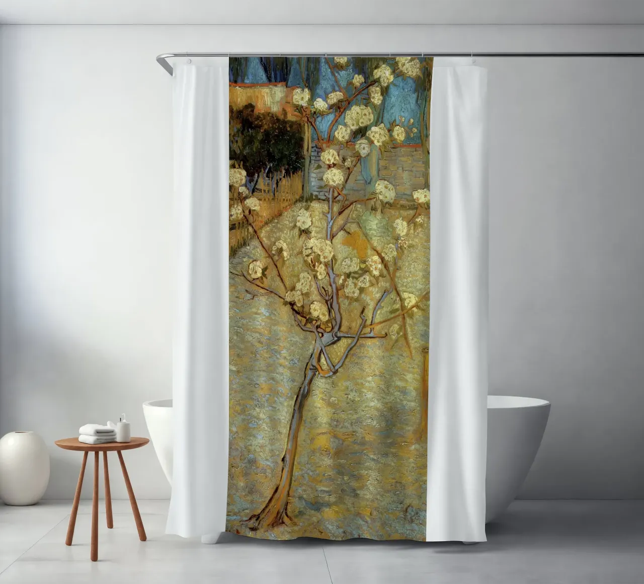 albero fiorito fiori tenda da doccia da cloud shop