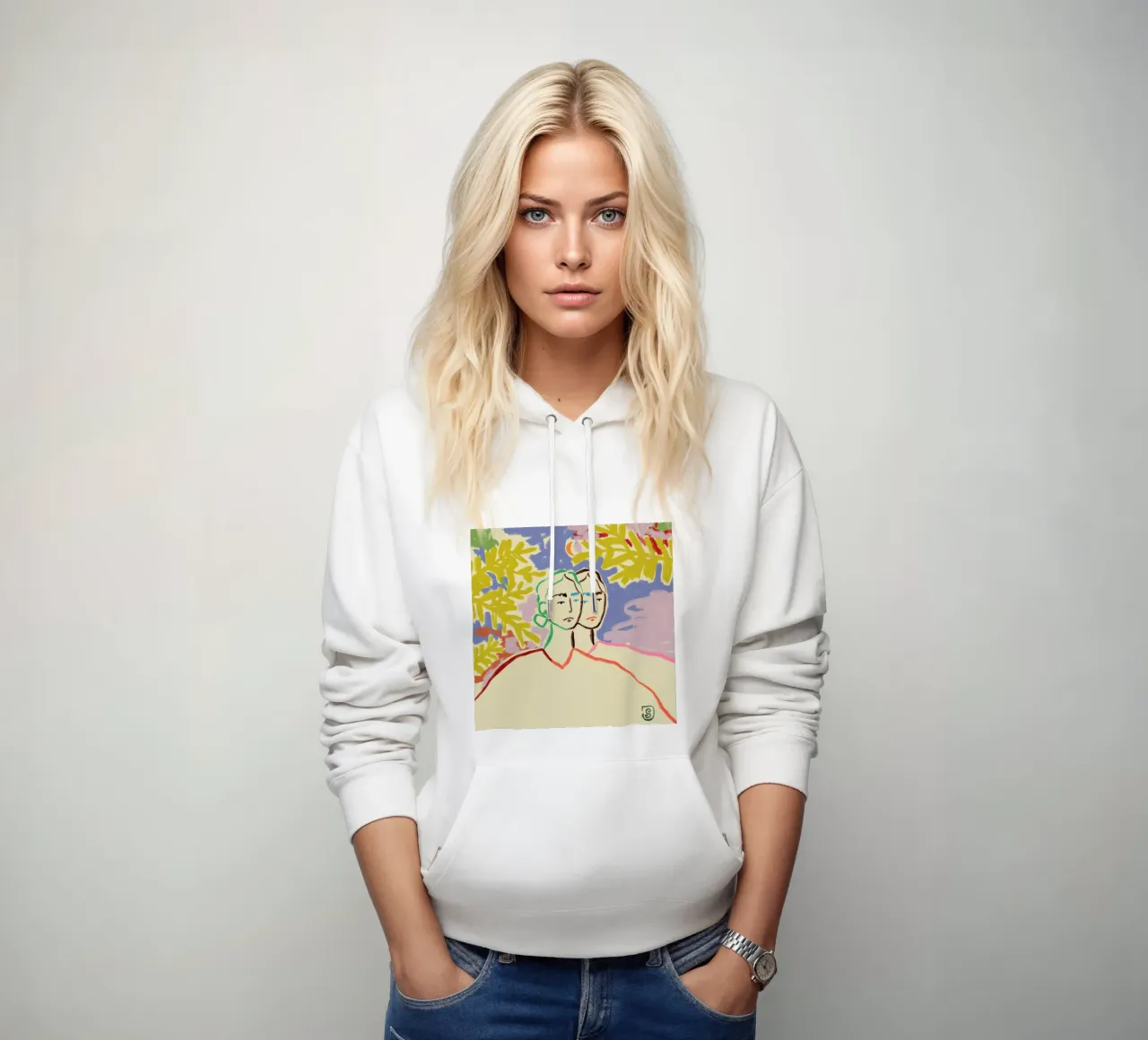 Gemini felpa con cappuccio da Sandra Poliakov