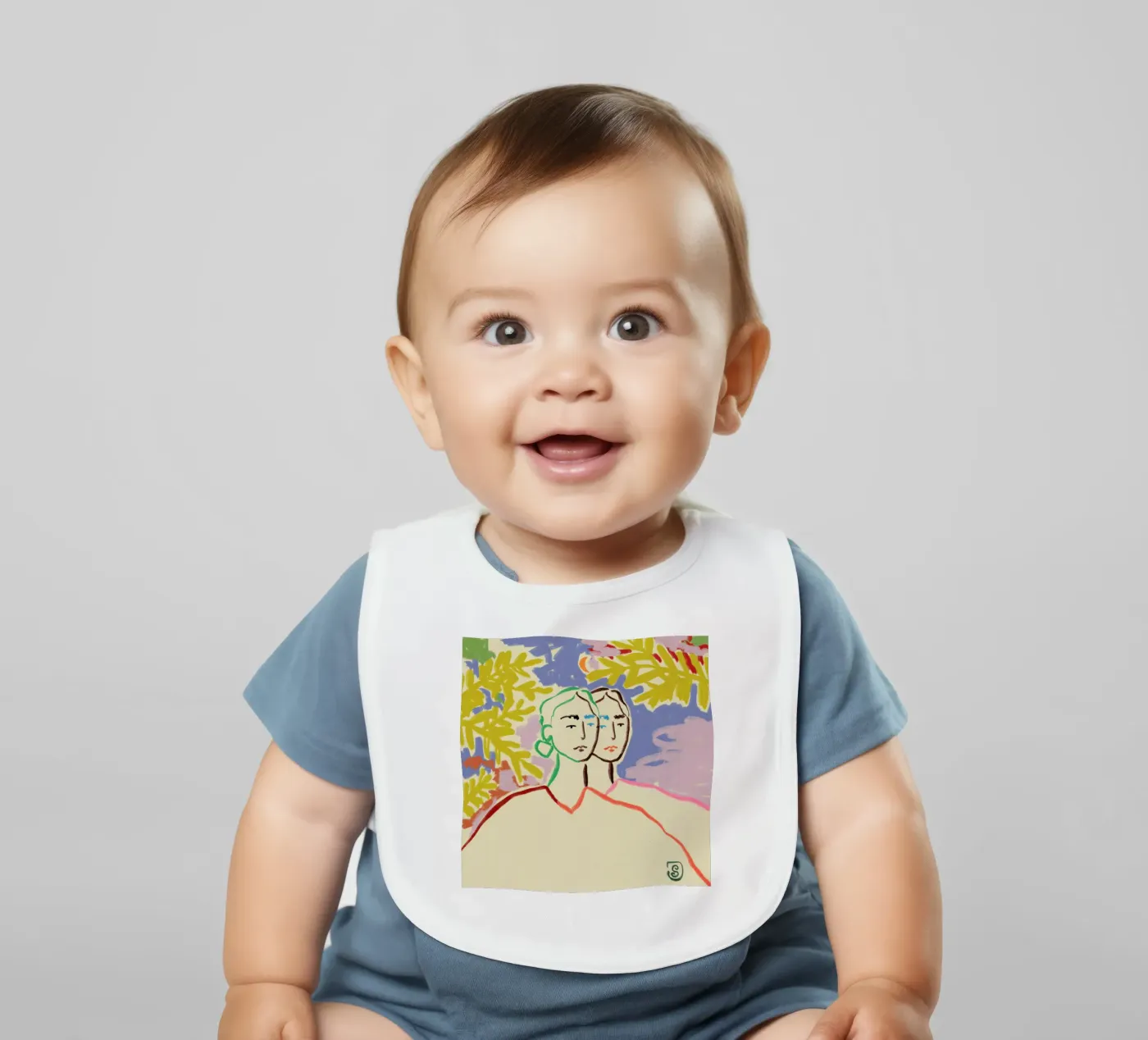 Gemini baby slabbetje van Sandra Poliakov