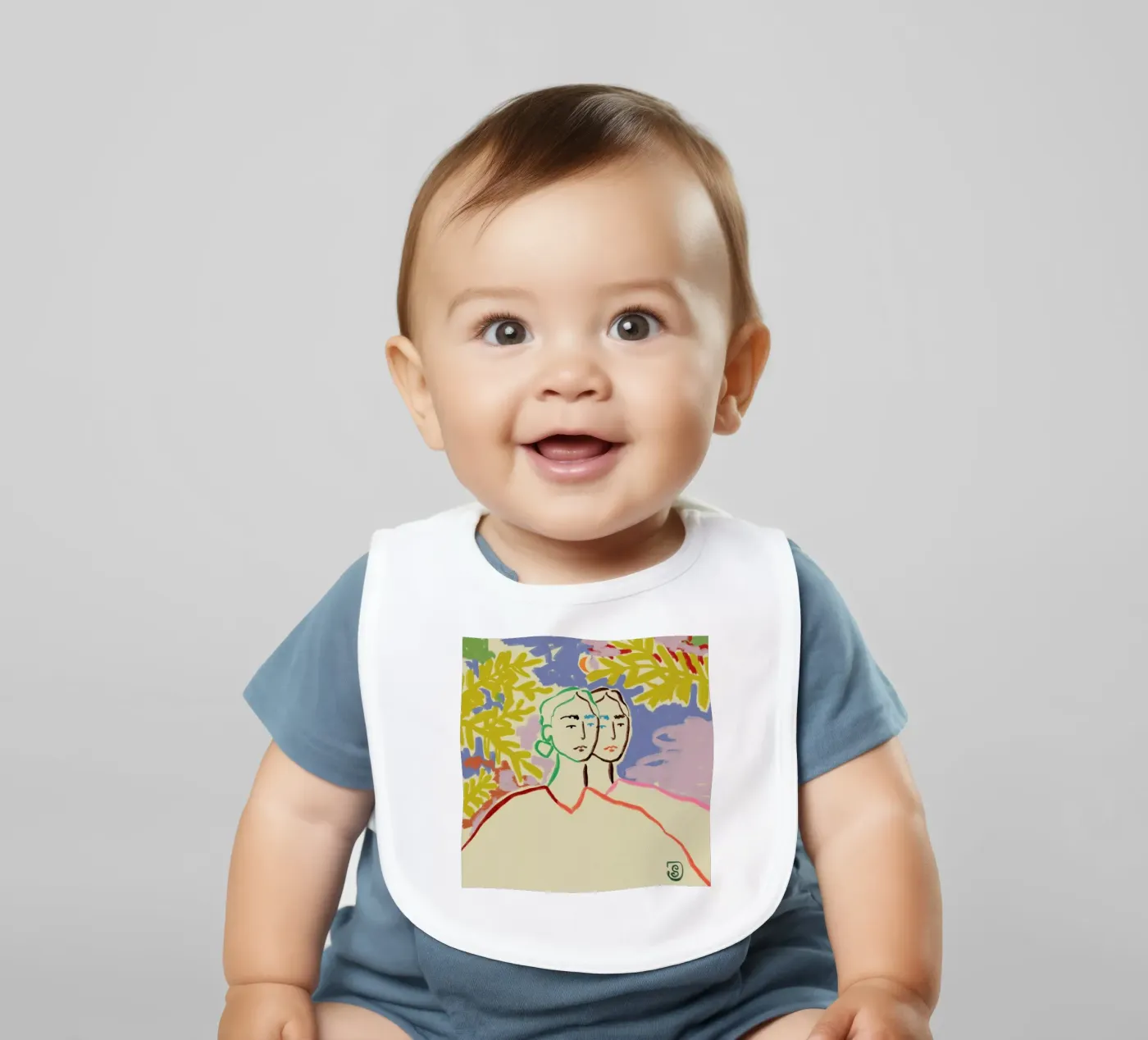 Gemini baby slabbetje van Sandra Poliakov