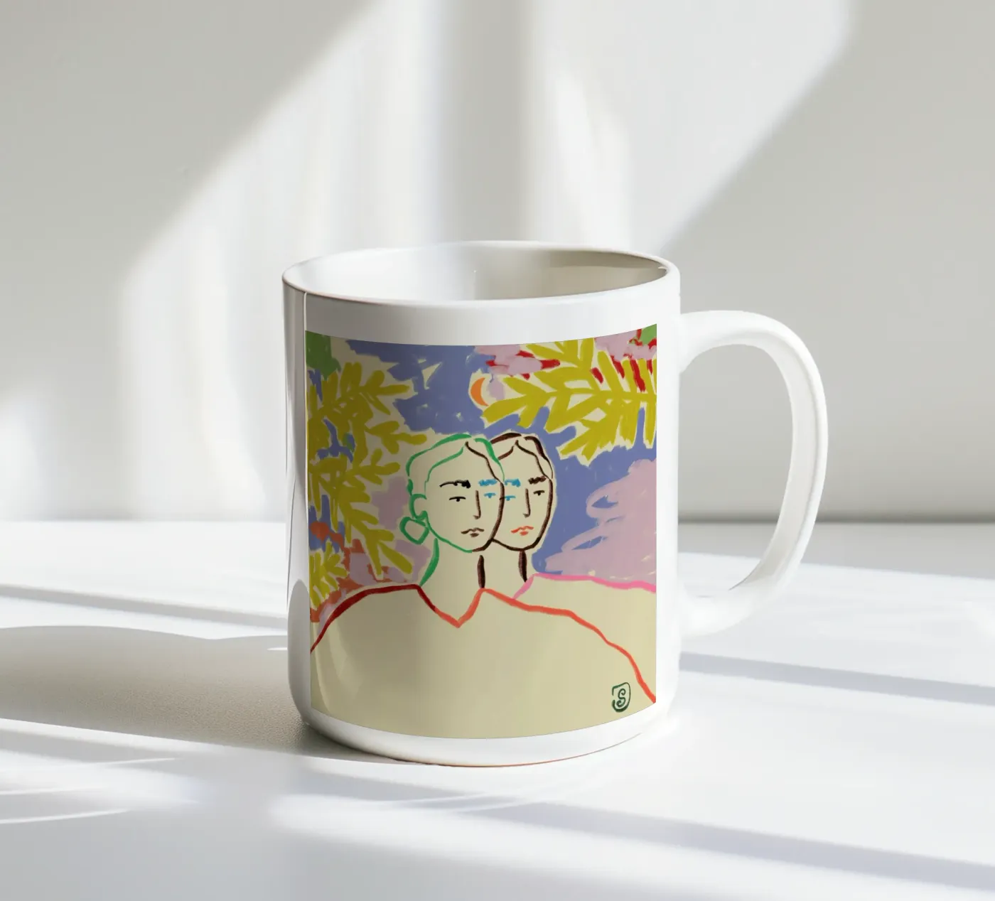 Gemini ceramic mug by Sandra Poliakov