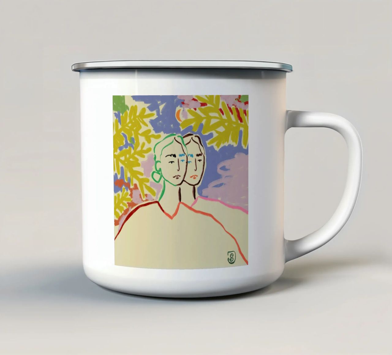 Gemini tazza in smalto da Sandra Poliakov