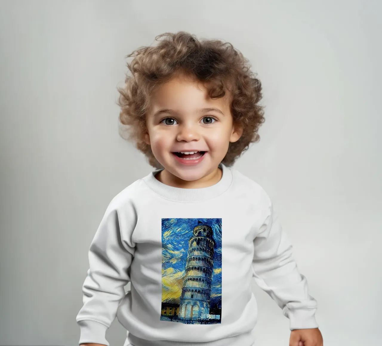 torre pendente di pisa in una notte stellata felpa neonato da Piper Shop Oke