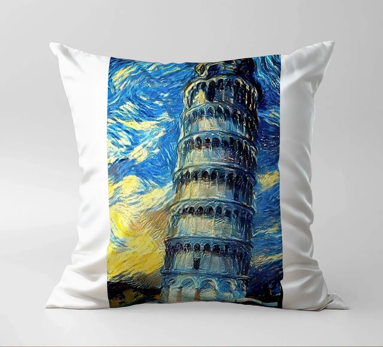 torre pendente di pisa in una notte stellata cuscino da Piper Shop Oke