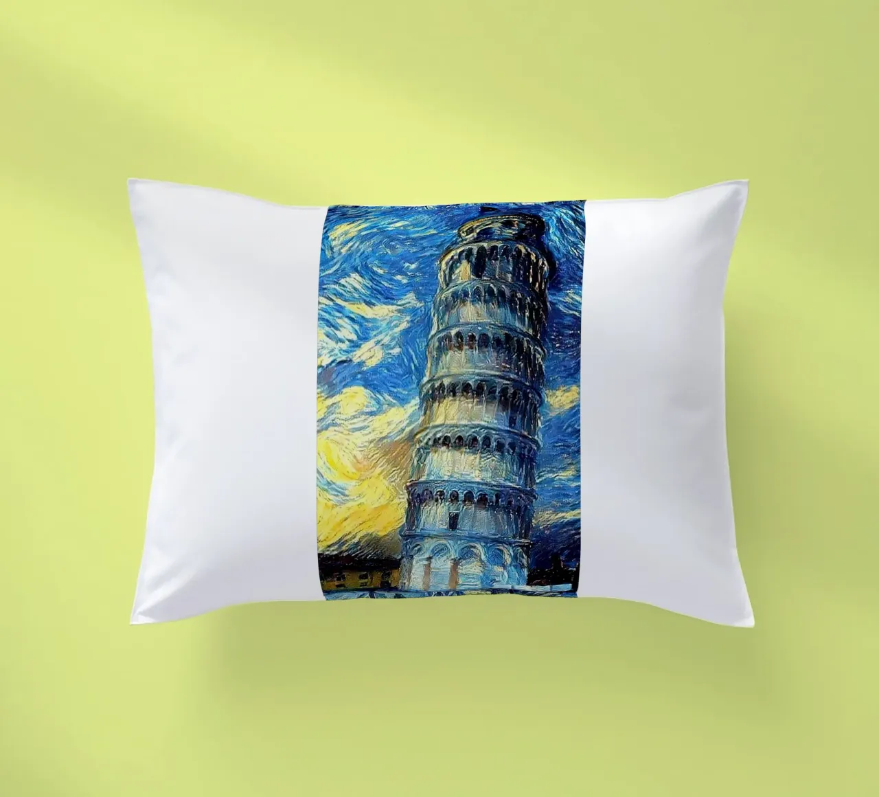torre pendente di pisa in una notte stellata cuscino da Piper Shop Oke