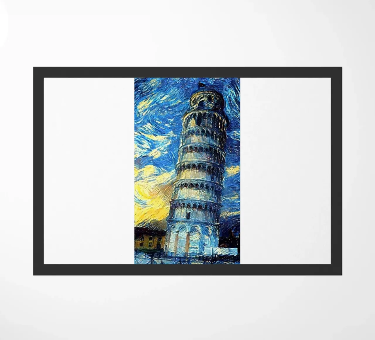 torre pendente di pisa in una notte stellata zerbino da Piper Shop Oke