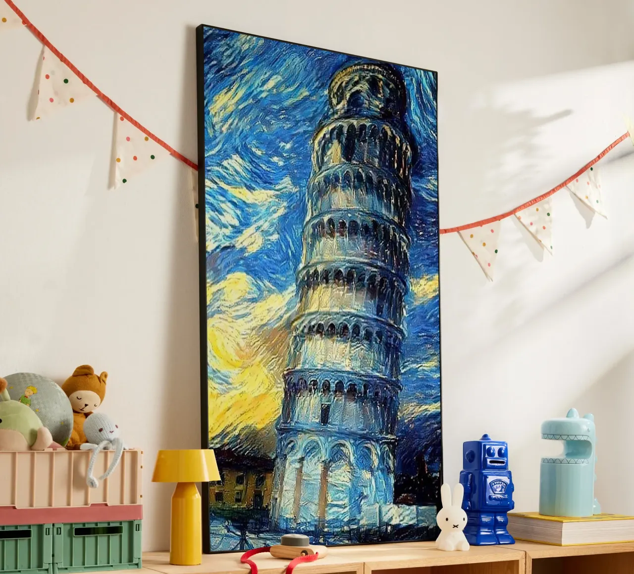 torre pendente di pisa in una notte stellata alluminio dibond da Piper Shop Oke