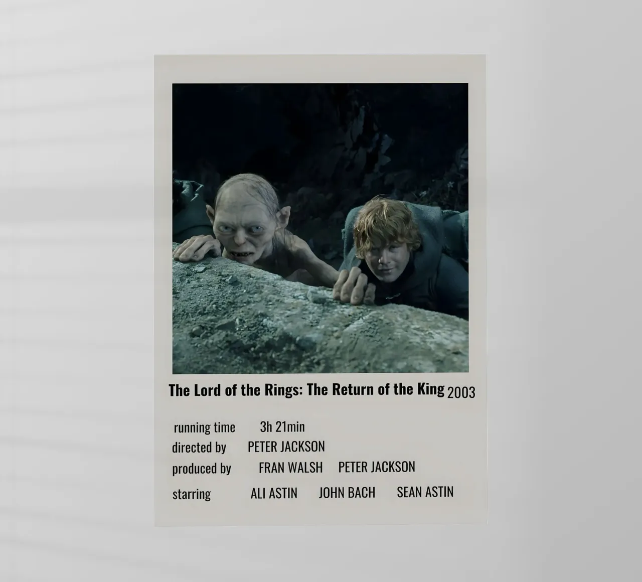The Lord of the Rings The Return of the King 2003 pellicola backlit da MVFminimalist